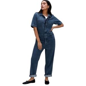 EVERLANE The Super Soft Summer Jean Coverall denim cropped organic cotton size 4